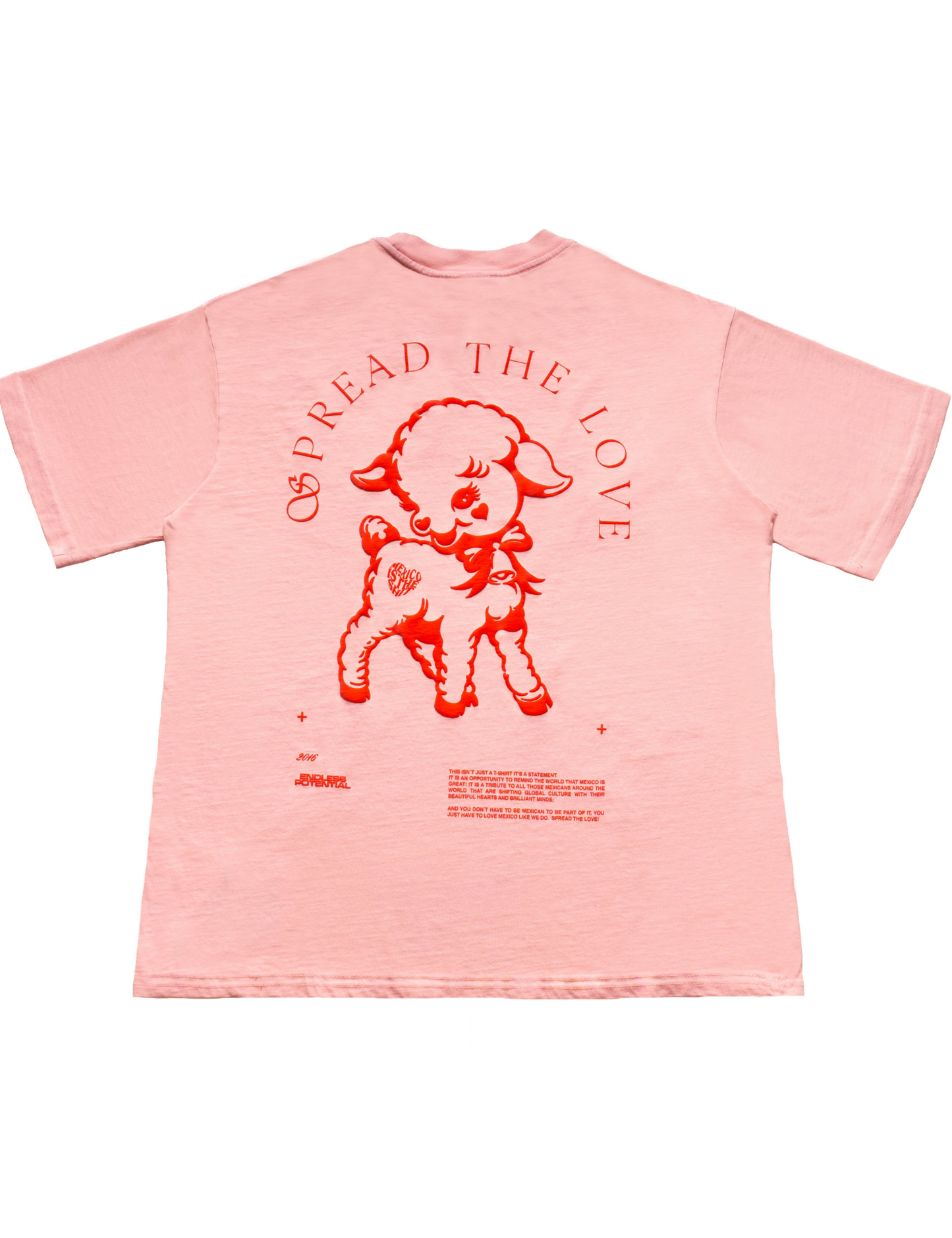 T-shirt "SPREAD THE LOVE"- MEXICO IS THE SHIT Rosa