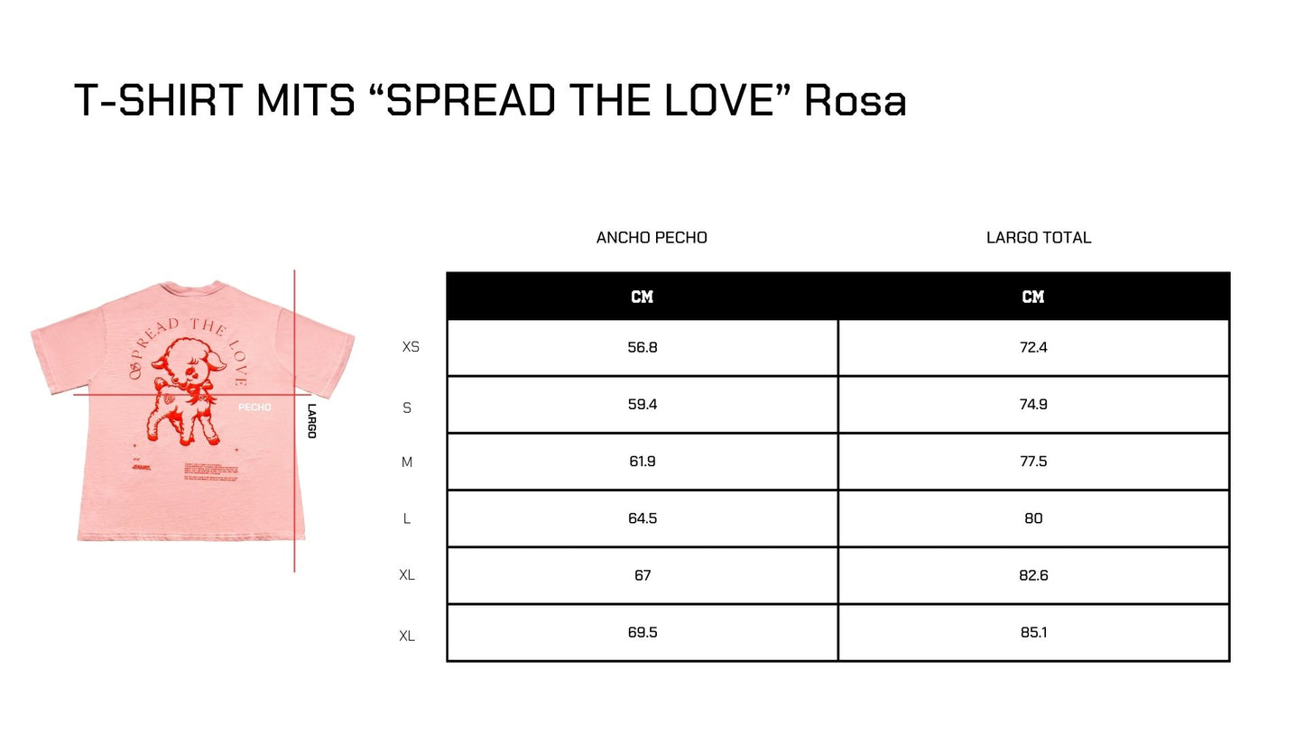 T-shirt "SPREAD THE LOVE"- MEXICO IS THE SHIT Rosa